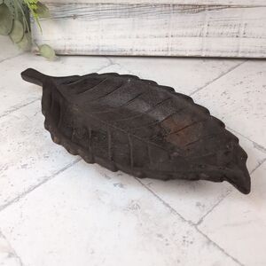 Cast Iron Leaf Dish Rustic Decorative Tray Bowl Dish Bird Feeder Garden Decor